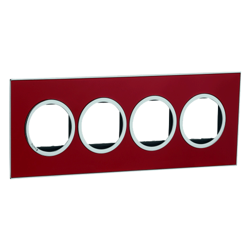 Legrand Arteor 8M Red Mirror Cover Plate With Frame, 5763 96